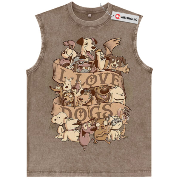 Cartoon Dog Tank Top, Animated Tank Top, Vintage Tank Top