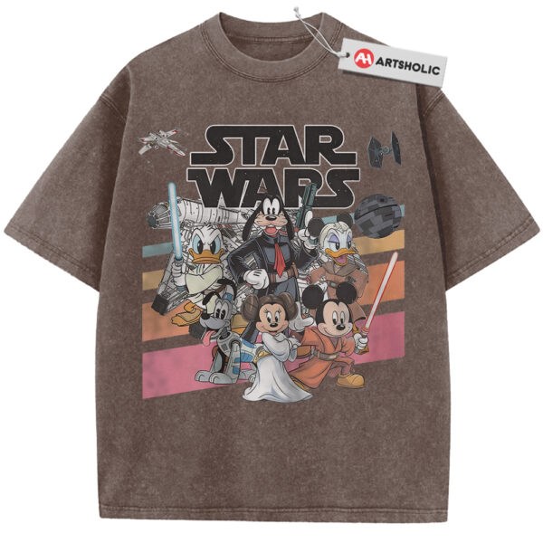 Mickey Mouse Shirt, Donald Duck Shirt, Star Wars Shirt, Animated Shirt, Vintage T-Shirt - Coffee, M