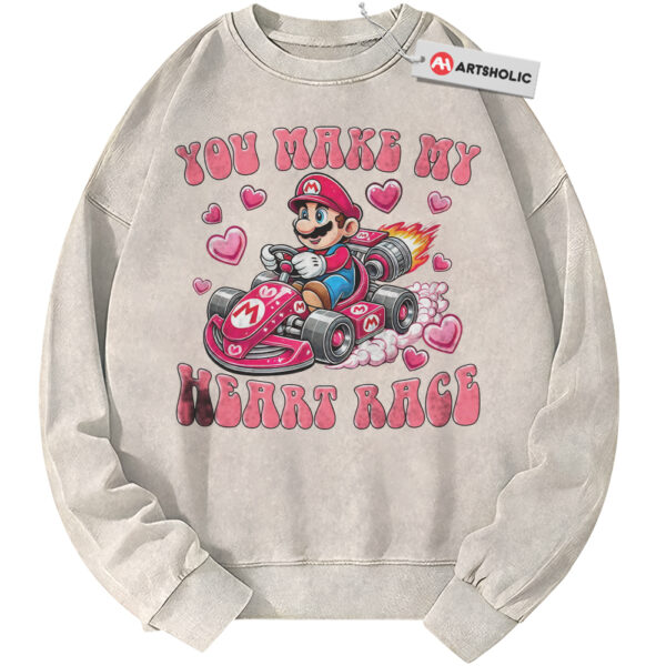 Super Mario Sweatshirt, Valentine's Day Sweatshirt, Game Sweatshirt, Vintage Sweater