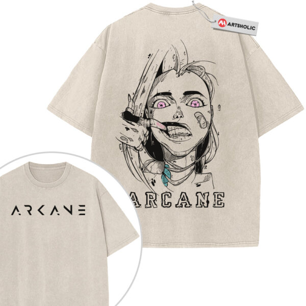 Jinx Shirt, Arcane Shirt, League of Legends Shirt, Vintage Tee 2-Sided