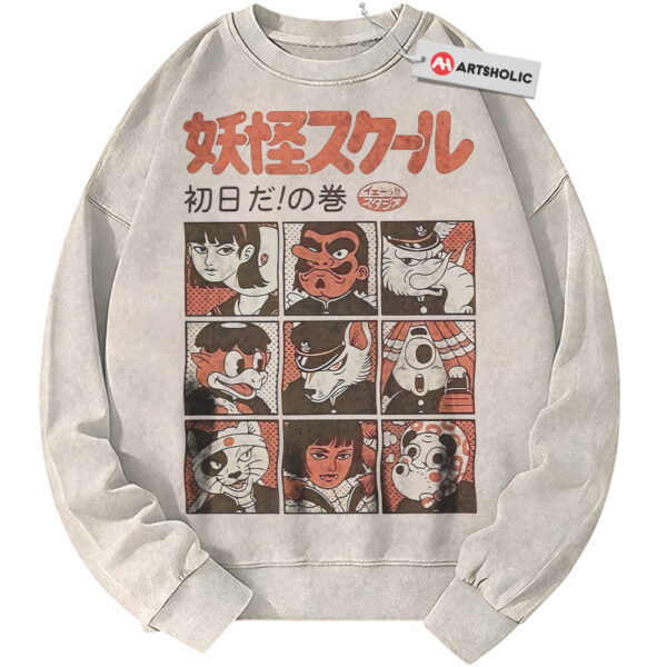 Yokai School Sweatshirt, Japanese Streetwear Sweatshirt, Vintage Sweater