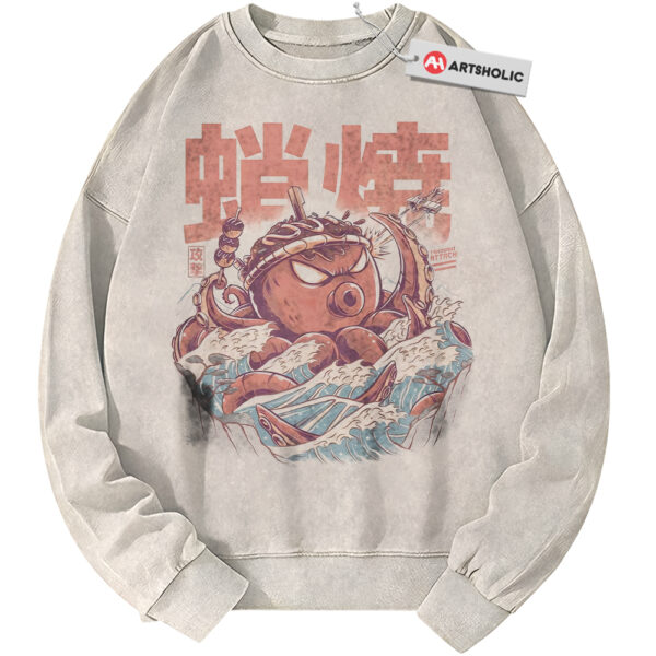 Octopus Kaiju Sweatshirt, Japanese Streetwear Sweatshirt, Vintage Sweater