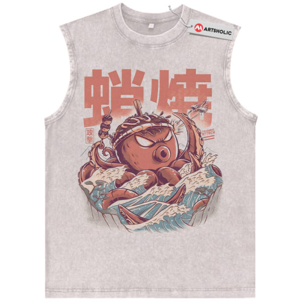 Octopus Kaiju Tank Top, Japanese Streetwear Tank Top, Vintage Tank Top