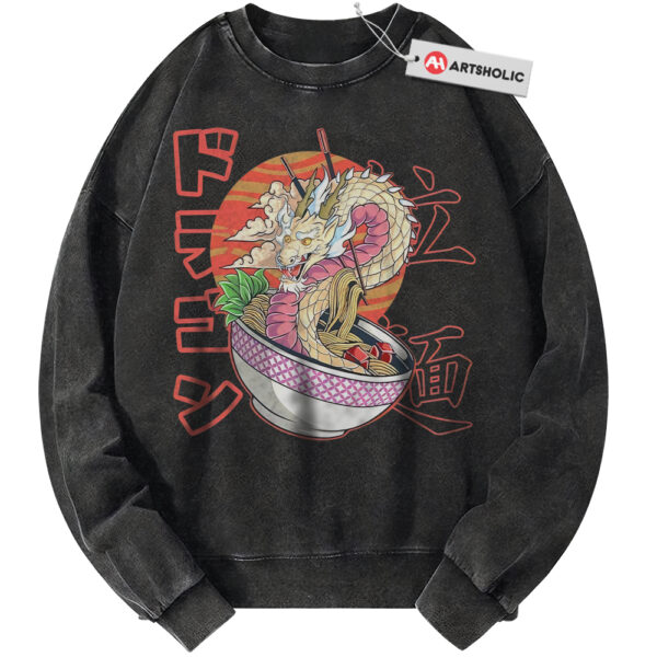 Dragon Ramen Sweatshirt, Japanese Streetwear Sweatshirt, Vintage Sweater