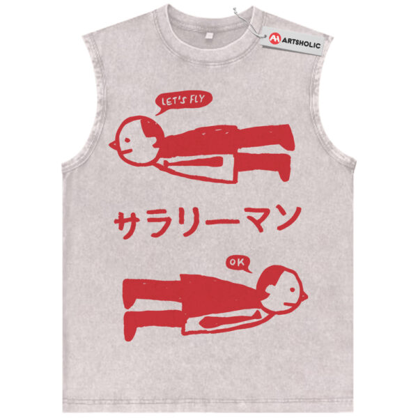 Salaryman Tank Top, Japanese Streetwear Tank Top, Vintage Tank Top