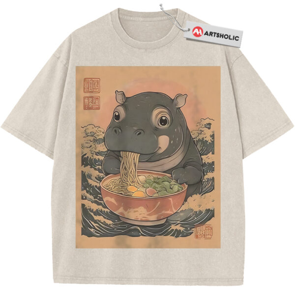 Ramen Hippo Shirt, Japanese Streetwear Shirt, Vintage T-Shirt
