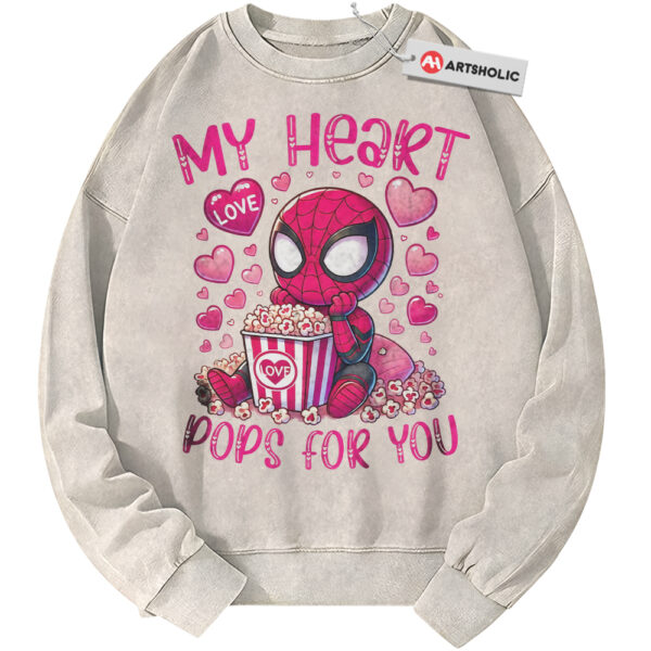 Spider-Man Sweatshirt, Marvel Comics Sweatshirt, Valentine's Day Sweatshirt, Vintage Sweater