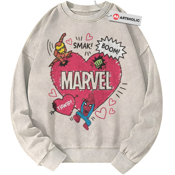 Spider-Man Sweatshirt, Marvel Comics Sweatshirt, Valentine's Day Sweatshirt, Vintage Sweater
