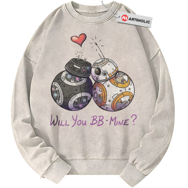 BB-8 and BB-9E Sweatshirt, Star Wars Sweatshirt, Valentine's Day Sweatshirt, Movie Sweatshirt, Vintage Sweater