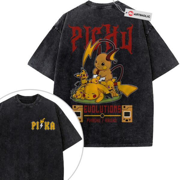 Pikachu Shirt, Pichu Shirt, Raichu Shirt, Pokemon Shirt, Anime Shirt, Vintage Tee 2-Sided