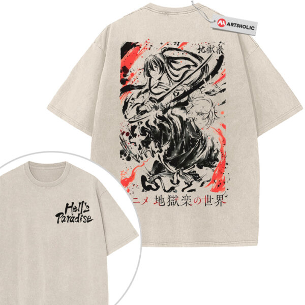 Gabimaru Shirt, Yamada Asaemon Sagiri Shirt, Hell's Paradise Shirt, Anime Shirt, Vintage T-Shirt 2-Sided