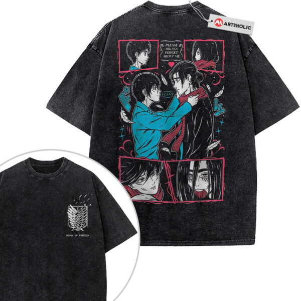 Mikasa Ackerman Shirt, Eren Yeager Shirt, Attack On Titan Shirt, AOT Shirt, Anime Shirt, Vintage T-Shirt 2-Sided