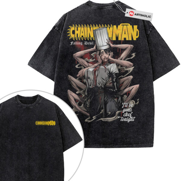 Falling Devil Shirt, Chainsaw Man Shirt, Anime Shirt, Vintage T-Shirt 2-Sided