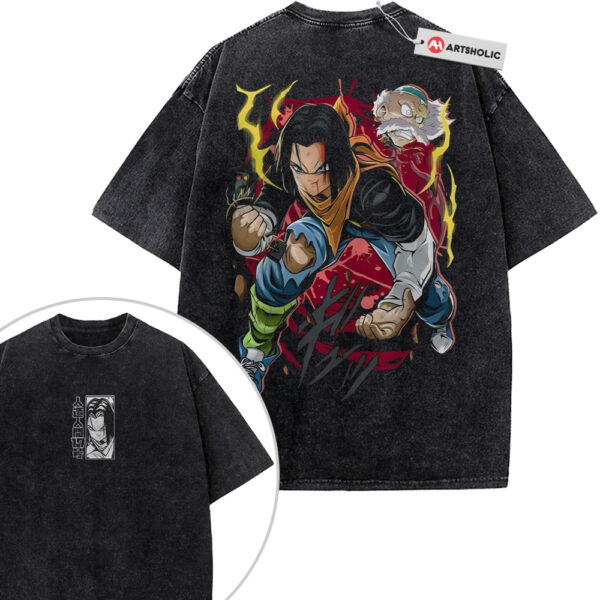 Android 17 Shirt, Dragon Ball Shirt, Anime Shirt, Vintage T-Shirt 2-Sided