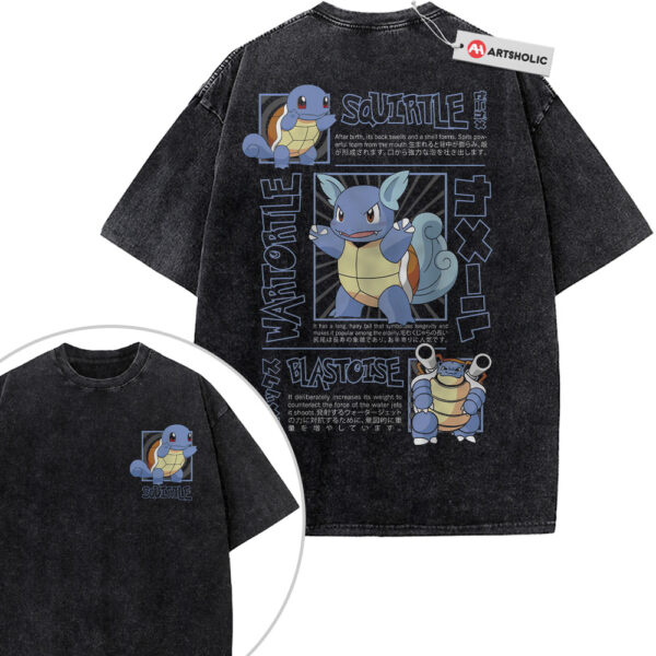 Squirtle Shirt, Wartortle Shirt, Blastoise Shirt, Pokemon Shirt, Anime Shirt, Vintage Tee 2-Sided
