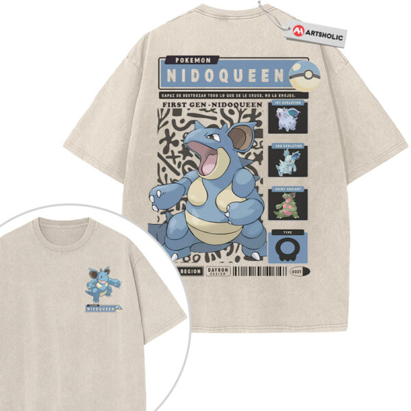 Nidoqueen Shirt, Nidorina Shirt, Nidoran Shirt, Pokemon Shirt, Anime Shirt, Vintage T-Shirt 2-Sided