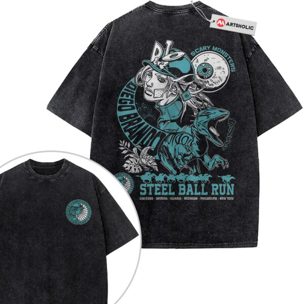 Diego Brando Shirt, JoJo's Bizarre Adventure Shirt, Anime Shirt, Vintage T-Shirt 2-Sided