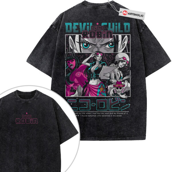 Nico Robin Shirt, One Piece Shirt, Anime Shirt, Vintage Tee 2-Sided