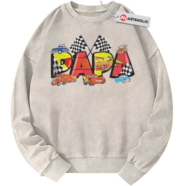 Lightning McQueen Sweatshirt, Cars Sweatshirt, Papa Sweatshirt, Father's Day Sweatshirt, Animated Sweatshirt, Vintage Sweater