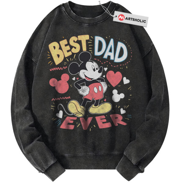 Best Dad Ever Sweatshirt, Mickey Mouse Sweatshirt, Father's Day Sweatshirt, Animated Sweatshirt, Vintage Sweater