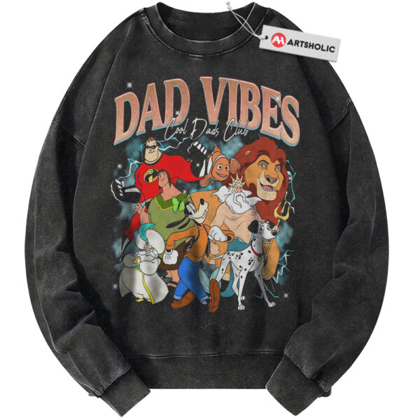 Dad Vibes Sweatshirt, Disney Characters Sweatshirt, Father's Day Sweatshirt, Animated Sweatshirt, Vintage Sweater