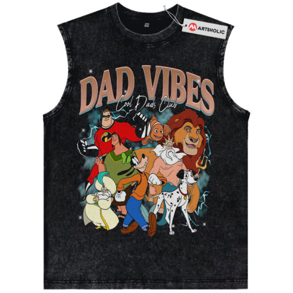 Dad Vibes Tank Top, Disney Characters Tank Top, Father's Day Tank Top, Animated Tank Top, Vintage Tank Top