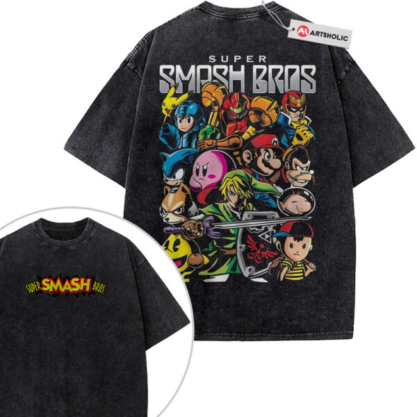 Super Smash Bros Shirt, Game Shirt, Vintage Tee 2-Sided