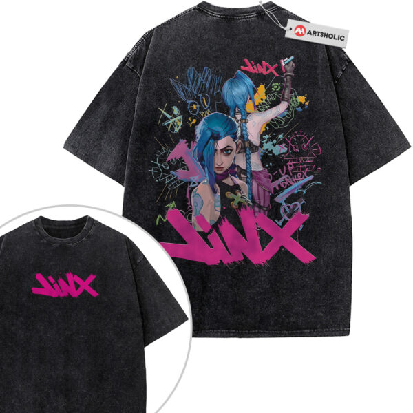 Jinx Shirt, League of Legends Shirt, Arcane Shirt, Game Shirt, Vintage T-Shirt 2-Sided