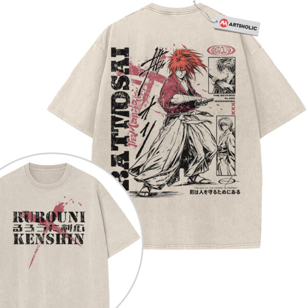 Himura Kenshin Shirt, Rurouni Kenshin Shirt, Anime Shirt, Vintage Tee 2-Sided