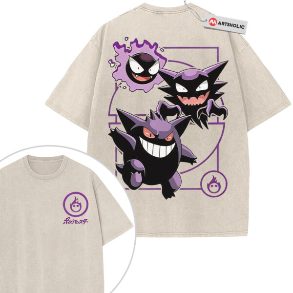 Gengar Haunter and Gatsly Shirt, Pokemon Shirt, Anime Shirt, Vintage Tee 2-Sided