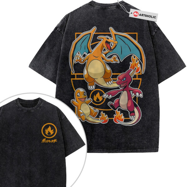 Charmander Shirt, Charmeleon Shirt, Charizard Shirt, Pokemon Shirt, Anime Shirt, Vintage Tee 2-Sided