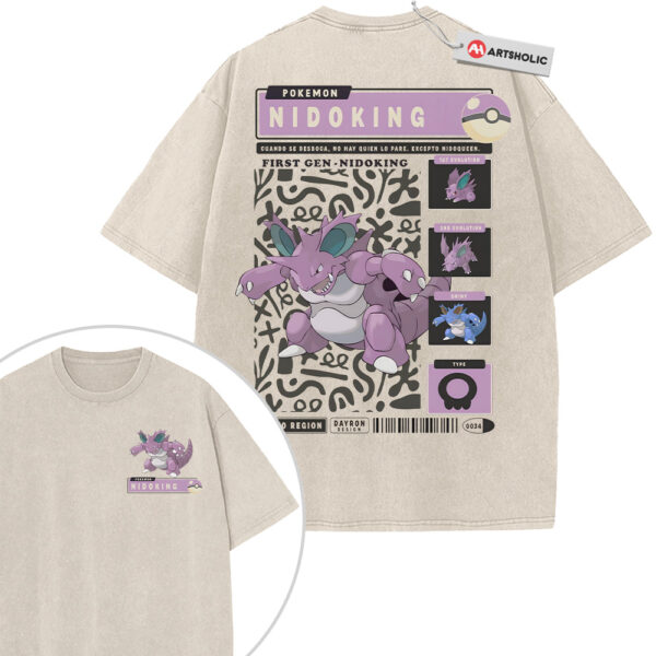 Nidoking Shirt, Nidorino Shirt, Nidoran Shirt, Pokemon Shirt, Anime Shirt, Vintage Tee 2-Sided