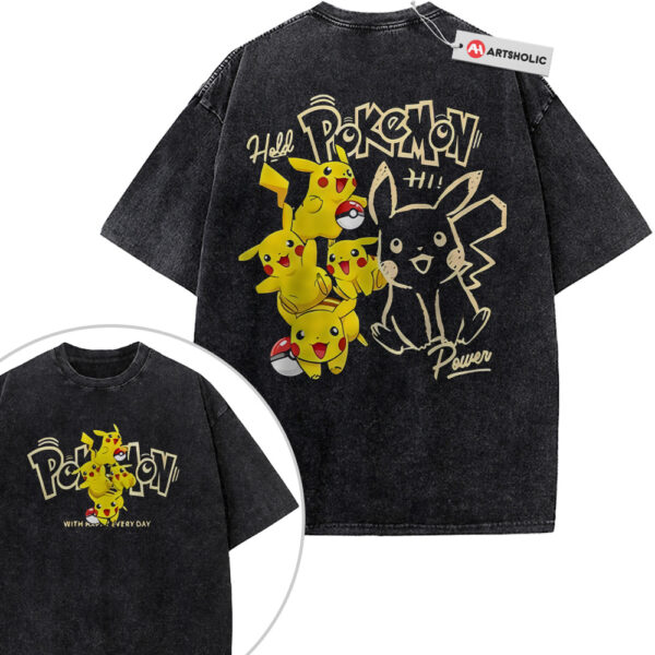 Pikachu Shirt, Pokemon Shirt, Anime Shirt, Vintage Tee 2-Sided