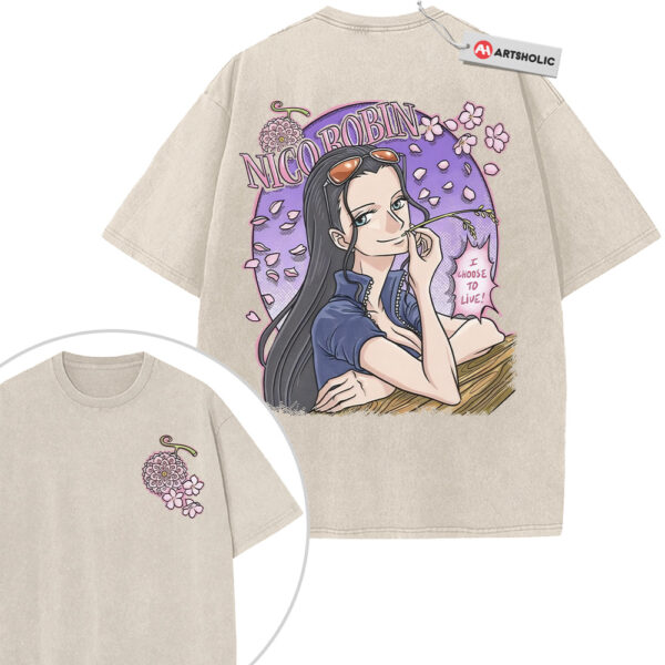 Nico Robin Shirt, One Piece Shirt, Anime Shirt, Vintage Tee 2-Sided