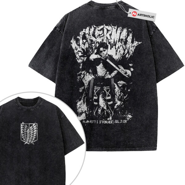 Levi Ackerman Shirt, Attack On Titan Shirt, AOT Shirt, Anime Shirt, Vintage Tee 2-Sided