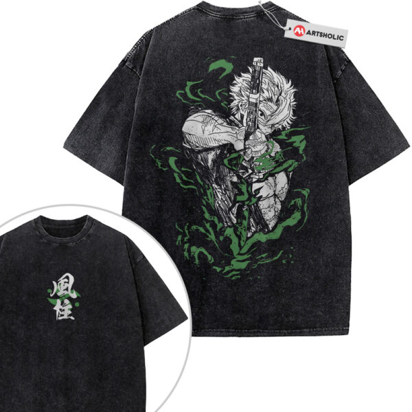 Sanemi Shinazugawa Shirt, Demon Slayer Shirt, Anime Shirt, Vintage T-Shirt 2-Sided