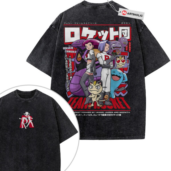 Team Rocket Shirt, Pokemon Shirt, Anime Shirt, Vintage Tee 2-Sided