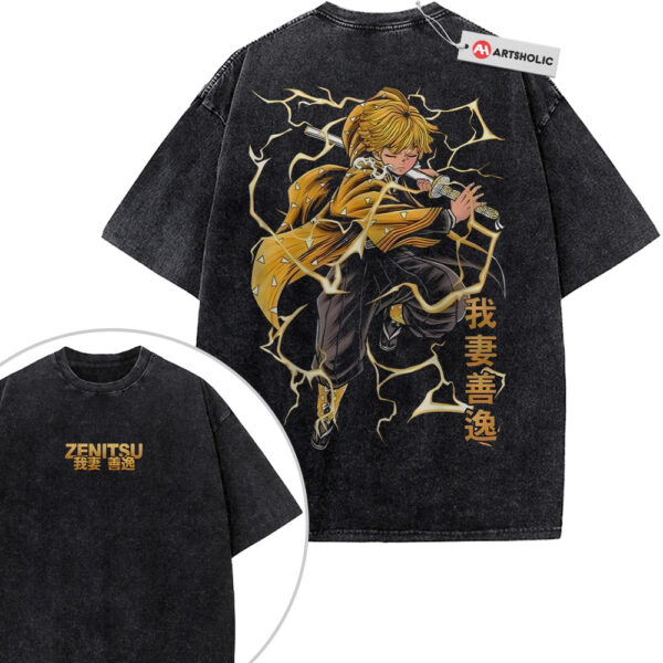 Zenitsu Agatsuma Shirt, Demon Slayer Shirt, Anime Shirt, Vintage Tee 2-Sided
