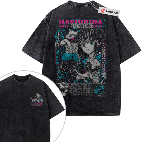 Inosuke Hashibira Shirt, Demon Slayer Shirt, Anime Shirt, Vintage T-Shirt 2-Sided