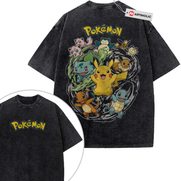 Pokemon Shirt, PKM Shirt, Anime Shirt, Vintage Tee 2-Sided