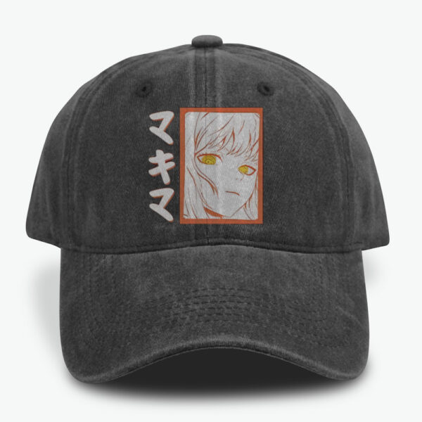 Makima Caps, Chainsaw Man Caps, Anime Caps, Vintage Caps - Black