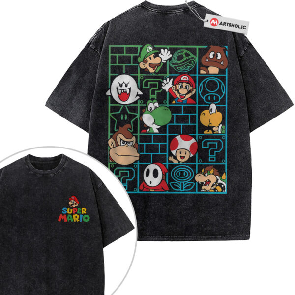 Super Mario Shirt, Game Shirt, Vintage Tee 2-Sided