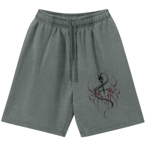 Solo Leveling Shorts, Anime Shorts, Vintage Shorts - Grey, XL