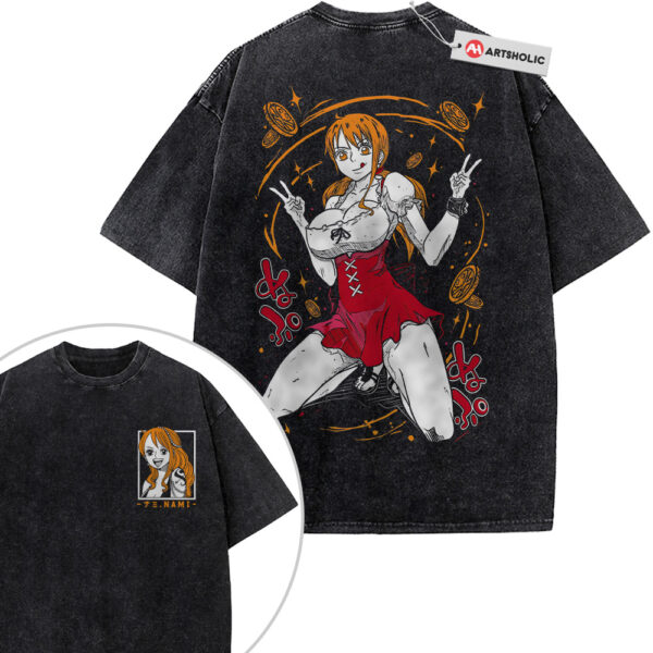 Nami Shirt, One Piece Shirt, Anime Shirt, Vintage Tee 2-Sided