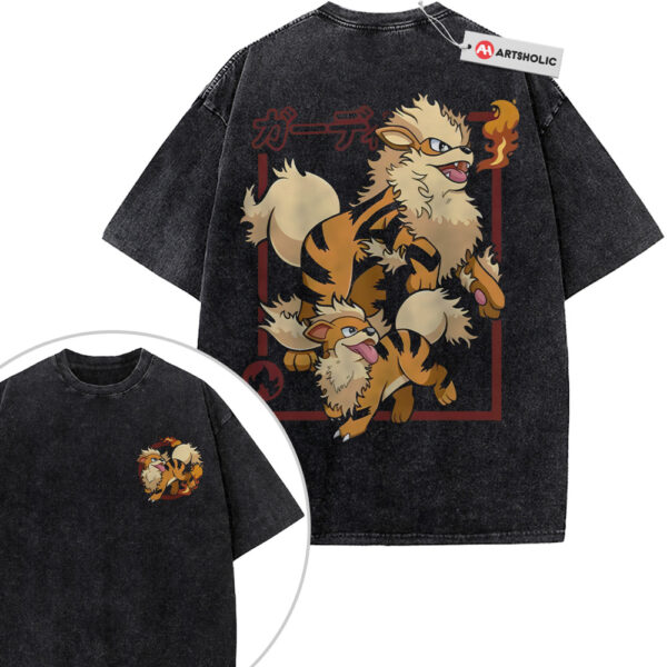 Arcanine Shirt, Growlithe Shirt, Pokemon Shirt, Anime Shirt, Vintage Tee 2-Sided