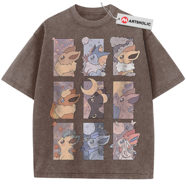 Eevee Evolutions Shirt, Pokemon Shirt, PKM Shirt, Anime Shirt, Vintage Tee - Coffee, XL