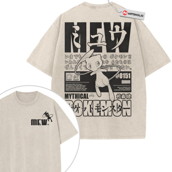 Mew Shirt, Pokemon Shirt, PKM Shirt, Anime Shirt, Vintage Tee 2-Sided