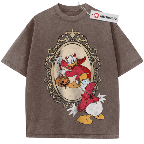 Donald Duck Shirt, Halloween Shirt, Disney Shirt, Animated Shirt, Vintage Tee - Coffee, L
