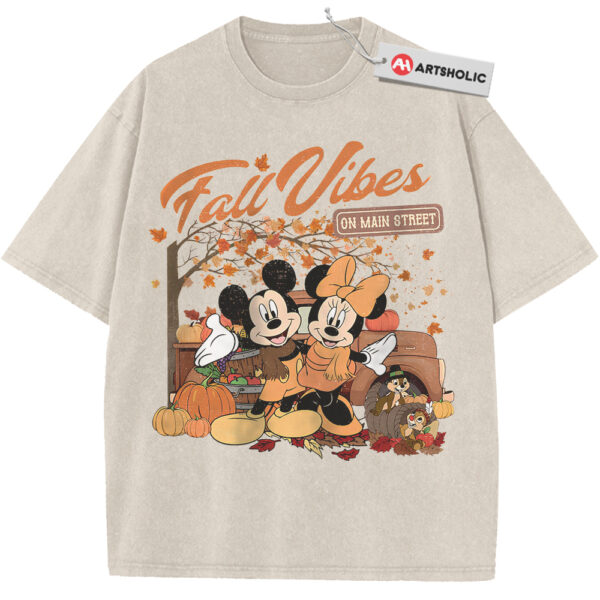 Fall Vibes Shirt, Minnie Mouse and Mickey Mouse Shirt, Disney Shirt, Animated Shirt, Vintage T-Shirt