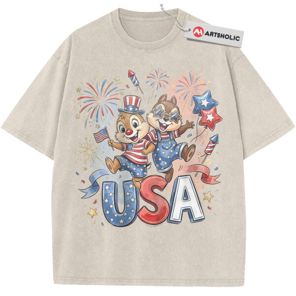 Chip and Dale Shirt, 4th of July Shirt, Disney Shirt, Animated Shirt, Vintage Tee